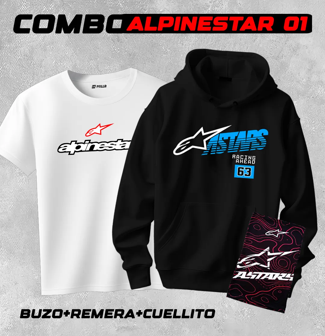 COMBO ALPINESTARS 01 ( BUZO, REMERA + CUELLITO ) en Villa Carlos Paz, Córdoba