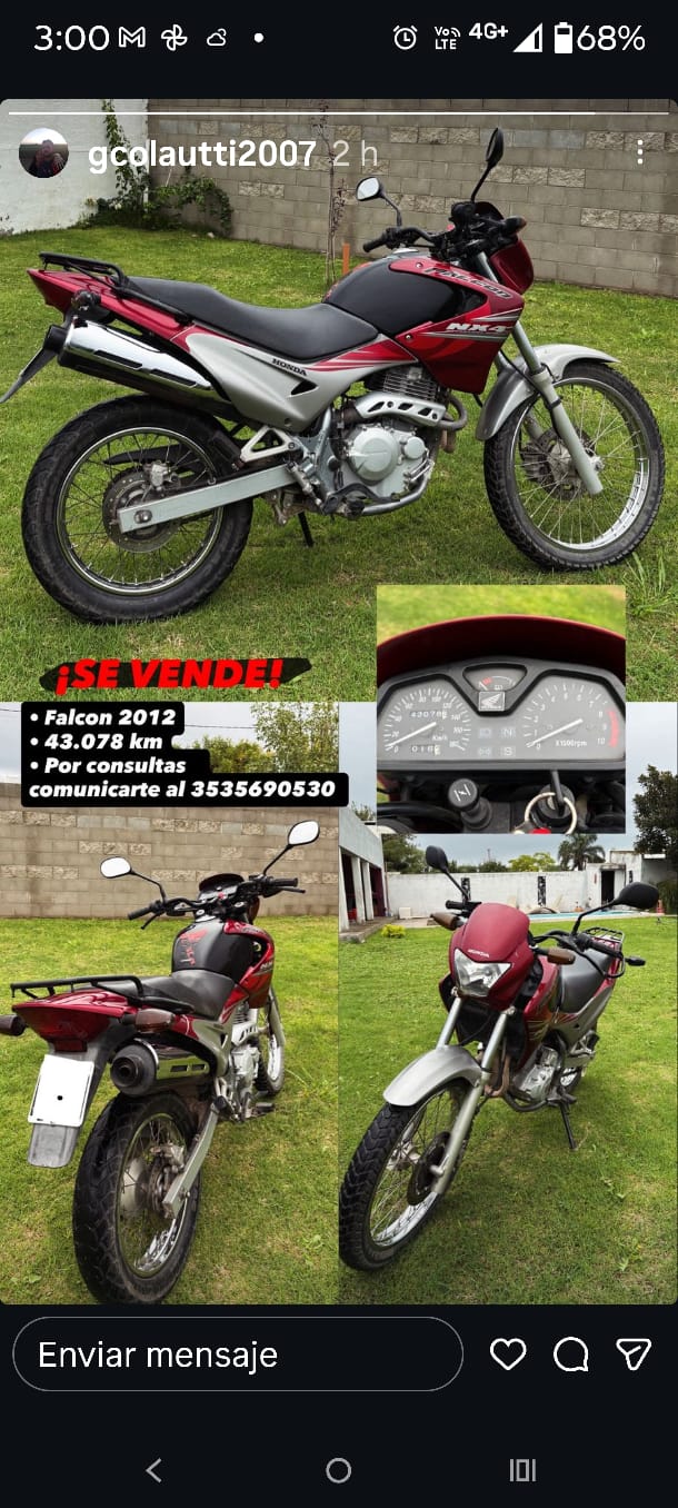 Honda Falcon 2012 en venta en Ausonia