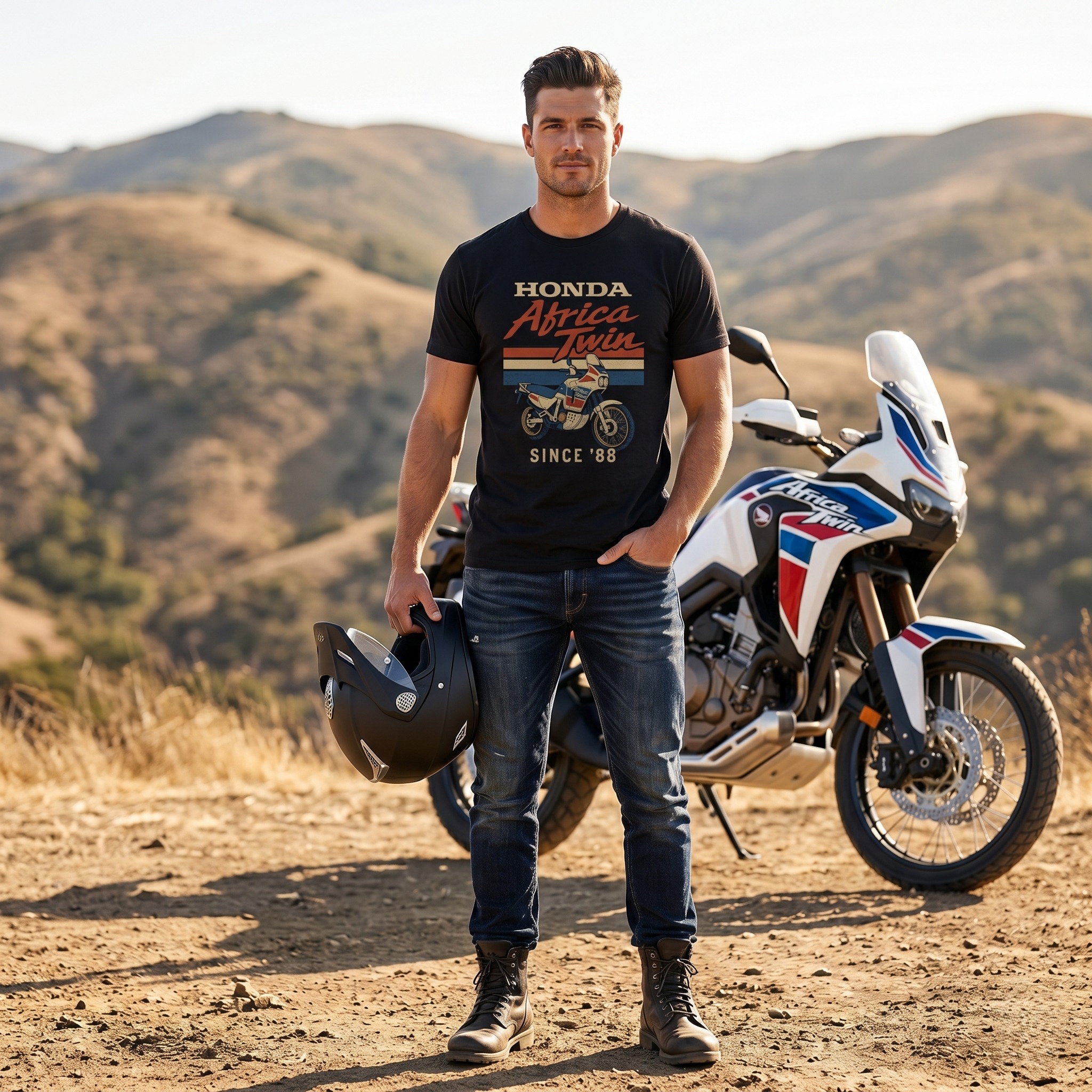 Remera "Africa Twin" para fanaticos, color negro, talle XL en CABA