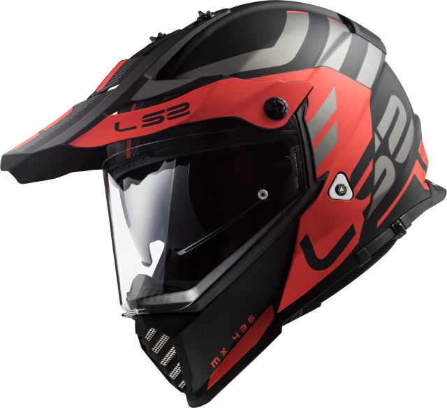 Casco LS2 FF436 EVO Adventure Negro Mate/Rojo. en CABA