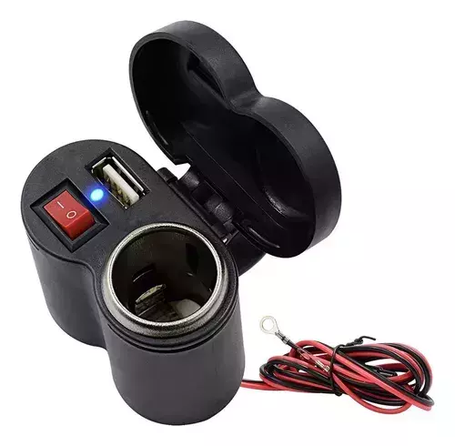 Toma 12v Para Moto Cargador Puerto Usb Con Encendedor 2a en CABA