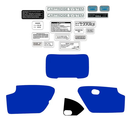 Calcos Para Xr250 Xr 250 1994 94 Azul Plasticos Advertencias en CABA
