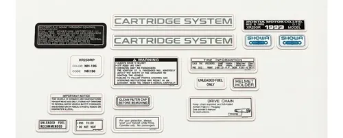 Calcos Advertencias P/ Xr250 Xr 250 Xr250r 1993 93 Graficas en CABA
