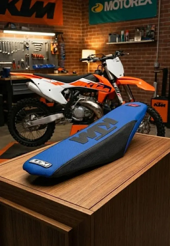 Funda Asiento Grip Para Ktm Sx / Exc 2006 - 2016 Azul Negro Azul