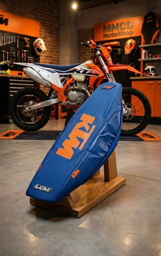 Funda Asiento Grip Para Ktm Sx / Exc 2019 22 Azul Naranja Azul