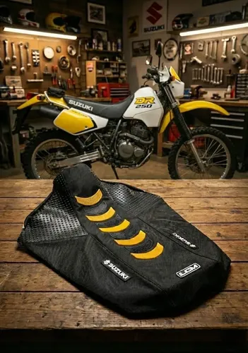 Funda Asiento Grip P/ Suzuki Dr250 Dr 250 Negra Amarilla Negro en CABA