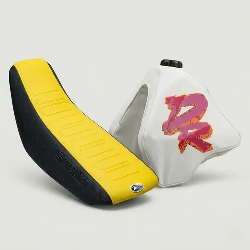 Kit Funda De Asiento + Funda Tanque Para Suzuki Dr350 Dr350r Amarillo