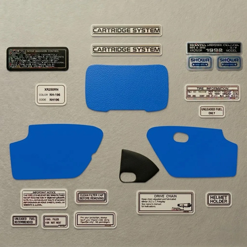 Calcos Para Xr250 Xr 250 1992 92 Azul Claro Advertencias en CABA