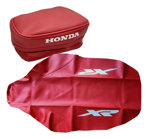 Tapizado Funda Asiento + Bolso Cartuchera Honda Xr 250 2001 Rojo