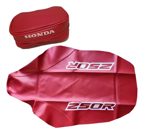 Tapizado Funda Asiento + Bolso Cartuchera Honda Xr250 2000 Rojo