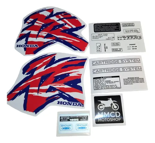 Graficas Calcos Stickers Honda Xr250r Xr 250 95 Advertencias