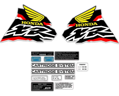 Kit Calcos Para Honda Xr600 1998 14 Gráficas Laminado Grueso
