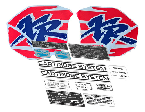 Calcos Tanque Para Xr 600 Xr600 1994 Gruesos + Advertencias