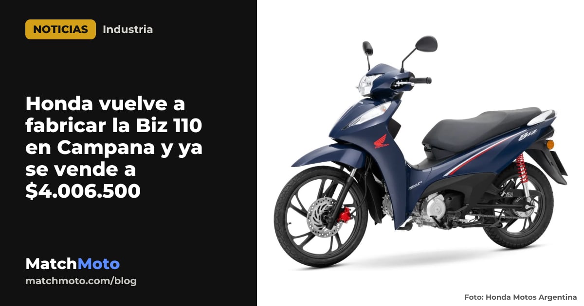 Honda Biz 110, moto urbana fabricada en la planta de Campana, Argentina